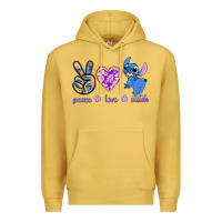 Antique Gold peace love stitch Premium Hoodie - texasbilliewilder