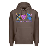 Coffee peace love stitch Premium Hoodie - texasbilliewilder