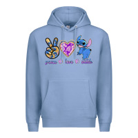 Colony Blue peace love stitch Premium Hoodie - texasbilliewilder