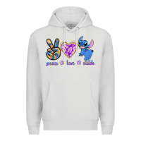 Dove Grey peace love stitch Premium Hoodie - texasbilliewilder