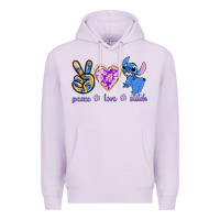 Lilac peace love stitch Premium Hoodie - texasbilliewilder