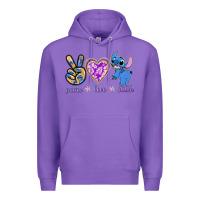 Purple peace love stitch Premium Hoodie - texasbilliewilder