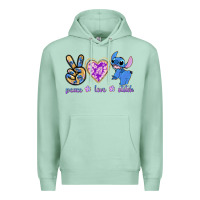 Seafoam peace love stitch Premium Hoodie - texasbilliewilder