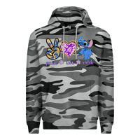 Slate Camo peace love stitch Premium Hoodie - texasbilliewilder