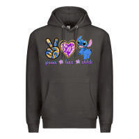 Smoke peace love stitch Premium Hoodie - texasbilliewilder