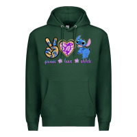 Sports Green peace love stitch Premium Hoodie - texasbilliewilder