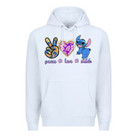 White peace love stitch Premium Hoodie - texasbilliewilder