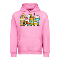 Fuchsia Pink school bus coffee cups Urban Hoodie - Zillion Design Studio