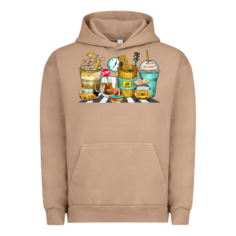 School Bus Coffee Cups Urban Hoodie by Zillion Design Studio | Teevron