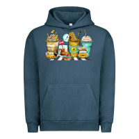 Pigment Midnight Navy school bus coffee cups Urban Hoodie - Zillion Design Studio