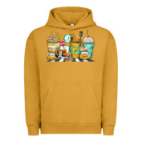 Pigment Peanut Butter school bus coffee cups Urban Hoodie - Zillion Design Studio