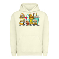Pigment Pistachio school bus coffee cups Urban Hoodie - Zillion Design Studio