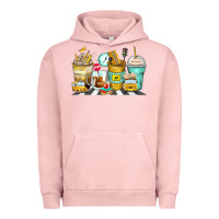 Pigment Salmon school bus coffee cups Urban Hoodie - Zillion Design Studio