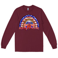 Burgundy america rainbow Long Sleeve Tee - BarkalooDesign