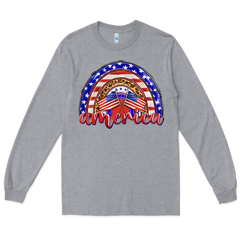 America Rainbow Long Sleeve Tee by BarkalooDesign | Teevron