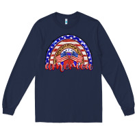 Navy america rainbow Long Sleeve Tee - BarkalooDesign