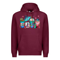 Burgundy turtle coffee cups Premium Hoodie - Zillion Design Studio