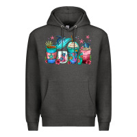 Charcoal Heather turtle coffee cups Premium Hoodie - Zillion Design Studio