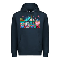 Navy turtle coffee cups Premium Hoodie - Zillion Design Studio