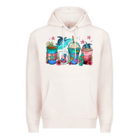 Pale Pink turtle coffee cups Premium Hoodie - Zillion Design Studio