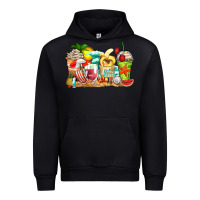 Black summer vibes coffee cups Urban Hoodie - Zillion Design Studio