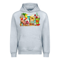 Heather Grey summer vibes coffee cups Urban Hoodie - Zillion Design Studio