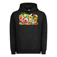 Pigment Black summer vibes coffee cups Urban Hoodie - Zillion Design Studio