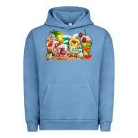 Pigment Pebble Blue summer vibes coffee cups Urban Hoodie - Zillion Design Studio