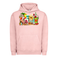 Pigment Salmon summer vibes coffee cups Urban Hoodie - Zillion Design Studio