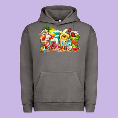 Summer Vibes Coffee Cups Urban Hoodie Designed By Zillion Design Studio