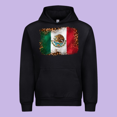 Mexican And Leopard Flag Urban Hoodie Designed By Cts Tumbler Store