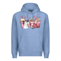 Colony Blue wedding bride coffee cups Premium Hoodie - Zillion Design Studio