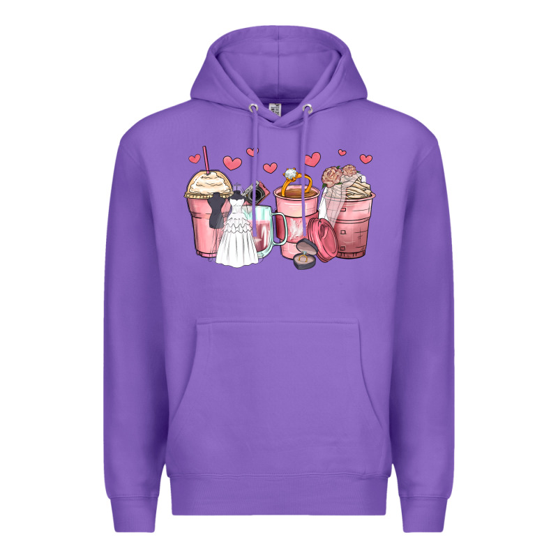Wedding Bride Coffee Cups Premium Hoodie by Zillion Design Studio | Teevron
