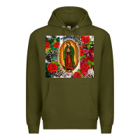 Army Green Lady of Guadalupe Premium Hoodie - CTS Tumbler Store