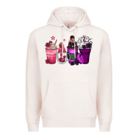 Pale Pink wednesday and enid coffee cups Premium Hoodie - Zillion Design Studio