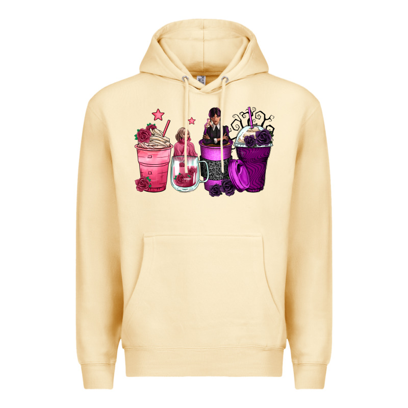 Wednesday And Enid Coffee Cups Premium Hoodie by Zillion Design Studio | Teevron