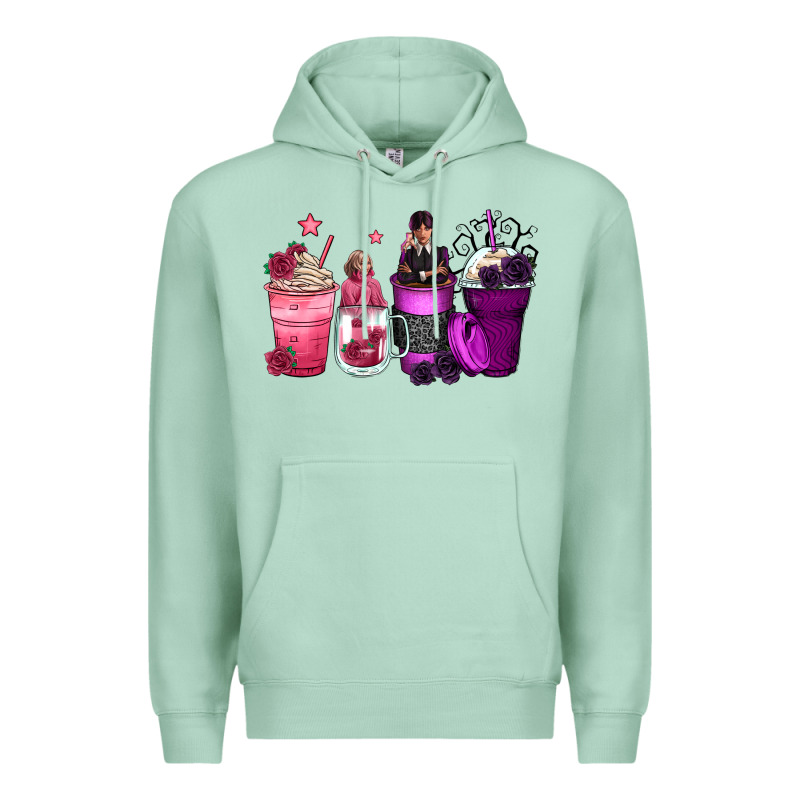 Wednesday And Enid Coffee Cups Premium Hoodie by Zillion Design Studio | Teevron