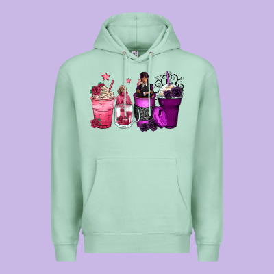 Wednesday And Enid Coffee Cups Premium Hoodie Designed By Zillion Design Studio