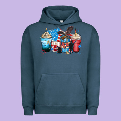 Usa Coffee Cups Urban Hoodie Designed By Zillion Design Studio