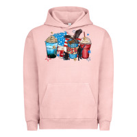 Pigment Salmon usa coffee cups Urban Hoodie - Zillion Design Studio