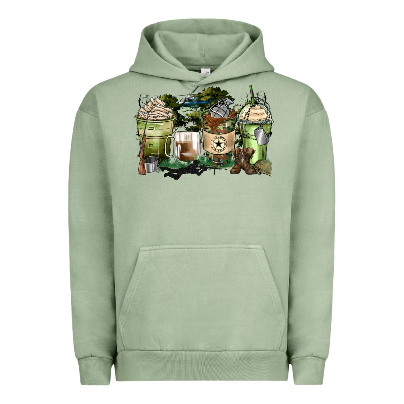Veteran Coffee Cups Urban Hoodie by Zillion Design Studio | Teevron