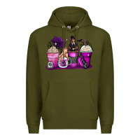 Army Green wednesday coffee cups Premium Hoodie - Zillion Design Studio