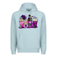 Blue Mist wednesday coffee cups Premium Hoodie - Zillion Design Studio