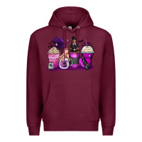 Burgundy wednesday coffee cups Premium Hoodie - Zillion Design Studio