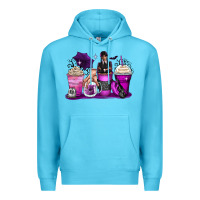 Ocean Blue wednesday coffee cups Premium Hoodie - Zillion Design Studio