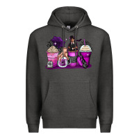 Charcoal Heather wednesday coffee cups Premium Hoodie - Zillion Design Studio