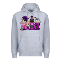 Heather Grey wednesday coffee cups Premium Hoodie - Zillion Design Studio