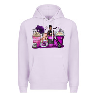 Lilac wednesday coffee cups Premium Hoodie - Zillion Design Studio