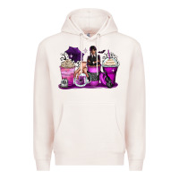 Pale Pink wednesday coffee cups Premium Hoodie - Zillion Design Studio