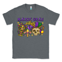 Charcoal Heather mardi gras vibes skull Classic Tee - FaDigitalArtStudio